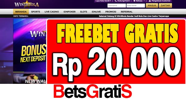 Win18Bola Freebet Gratis Rp 20.000 Tanpa Deposit Win18Bola Freebet Gratis Rp 20.000 Tanpa Deposit