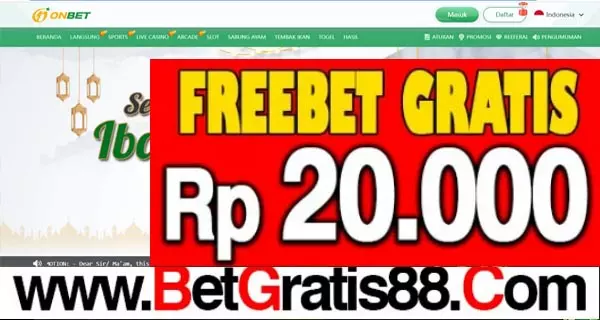 ONBET Freebet Gratis Rp 20.000 Tanpa Deposit ONBET Freebet Gratis Rp 20.000 Tanpa Deposit